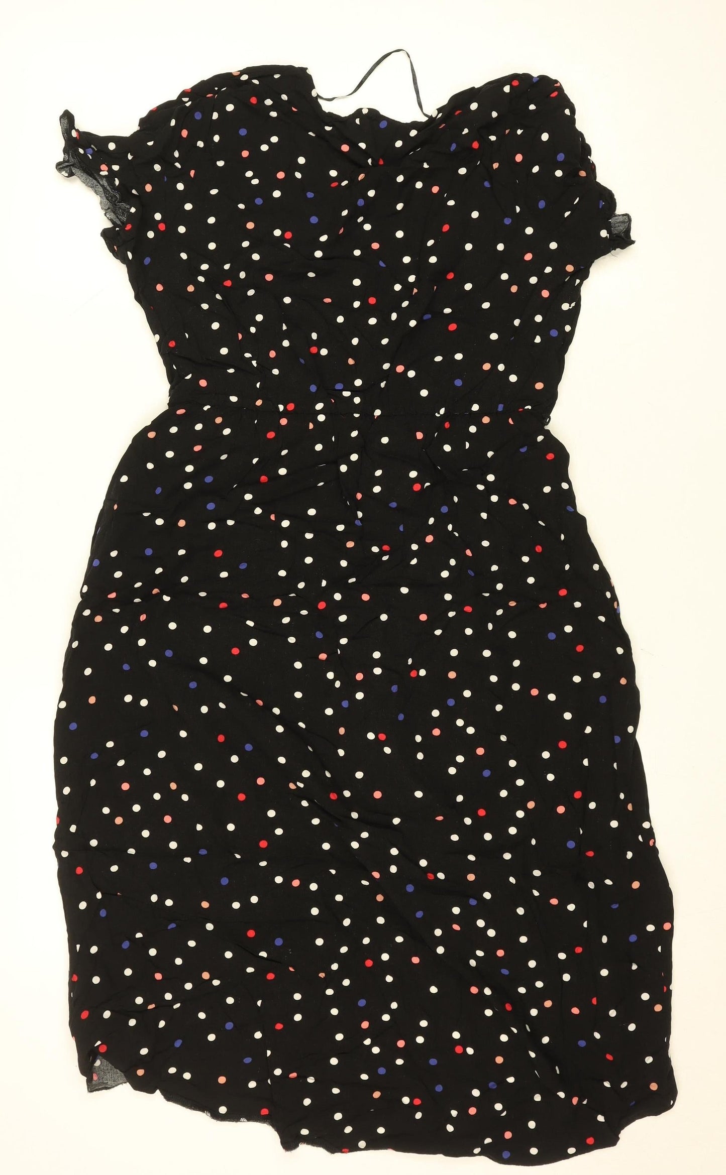Primark Women’s Black Polka Dot Fit & Flare Dress Size 12