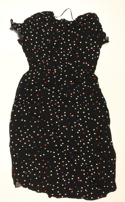 Primark Women’s Black Polka Dot Fit & Flare Dress Size 12