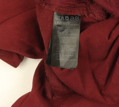 Livergy Men's Burgundy Chino Trousers Size 34 Regular Cotton Blend