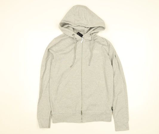 Mens UK Size S STATUS Grey Full Zip Hoodie