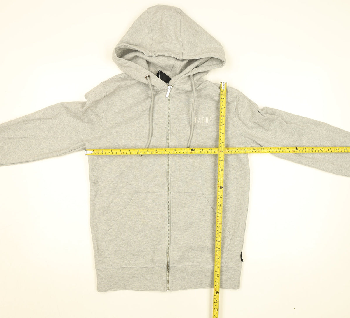 Mens UK Size S STATUS Grey Full Zip Hoodie