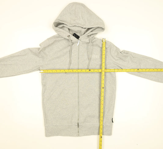 Mens UK Size S STATUS Grey Full Zip Hoodie