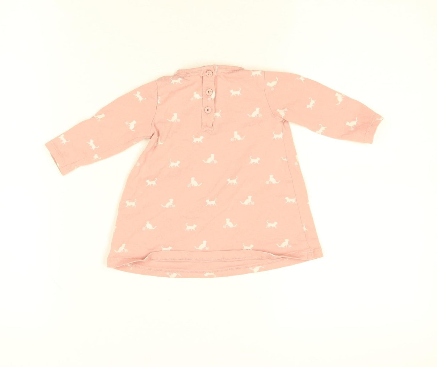 Jasper Conran Girls Pink A-Line Animal Print Dress 3-6 Months Cotton