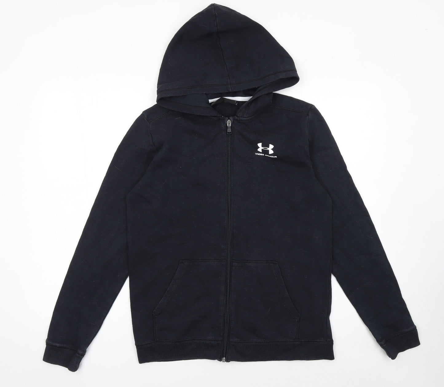 Boys UK Size XL Under armour Black Full Zip Hoodie