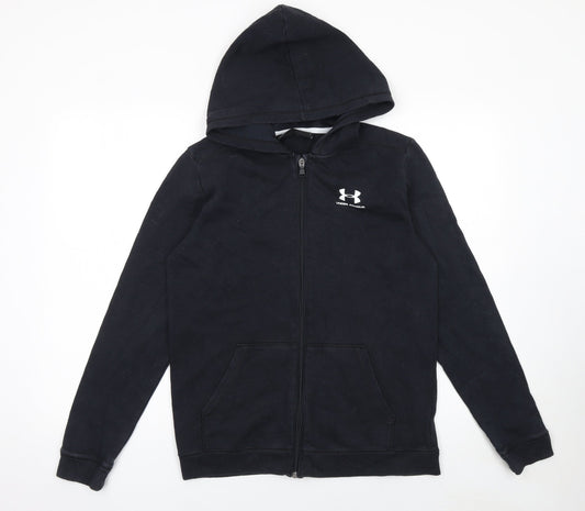 Boys UK Size XL Under armour Black Full Zip Hoodie