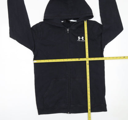Boys UK Size XL Under armour Black Full Zip Hoodie