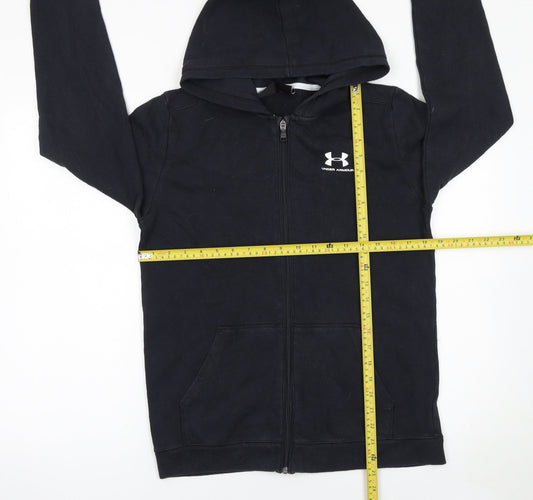 Boys UK Size XL Under armour Black Full Zip Hoodie