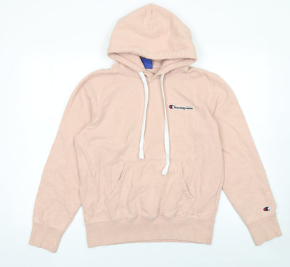 Champion Womens Beige Hoodie Medium 100% Cotton Pullover