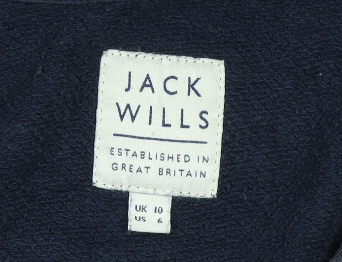 Womens UK Size 10 Jack Wills Blue Full Zip Hoodie