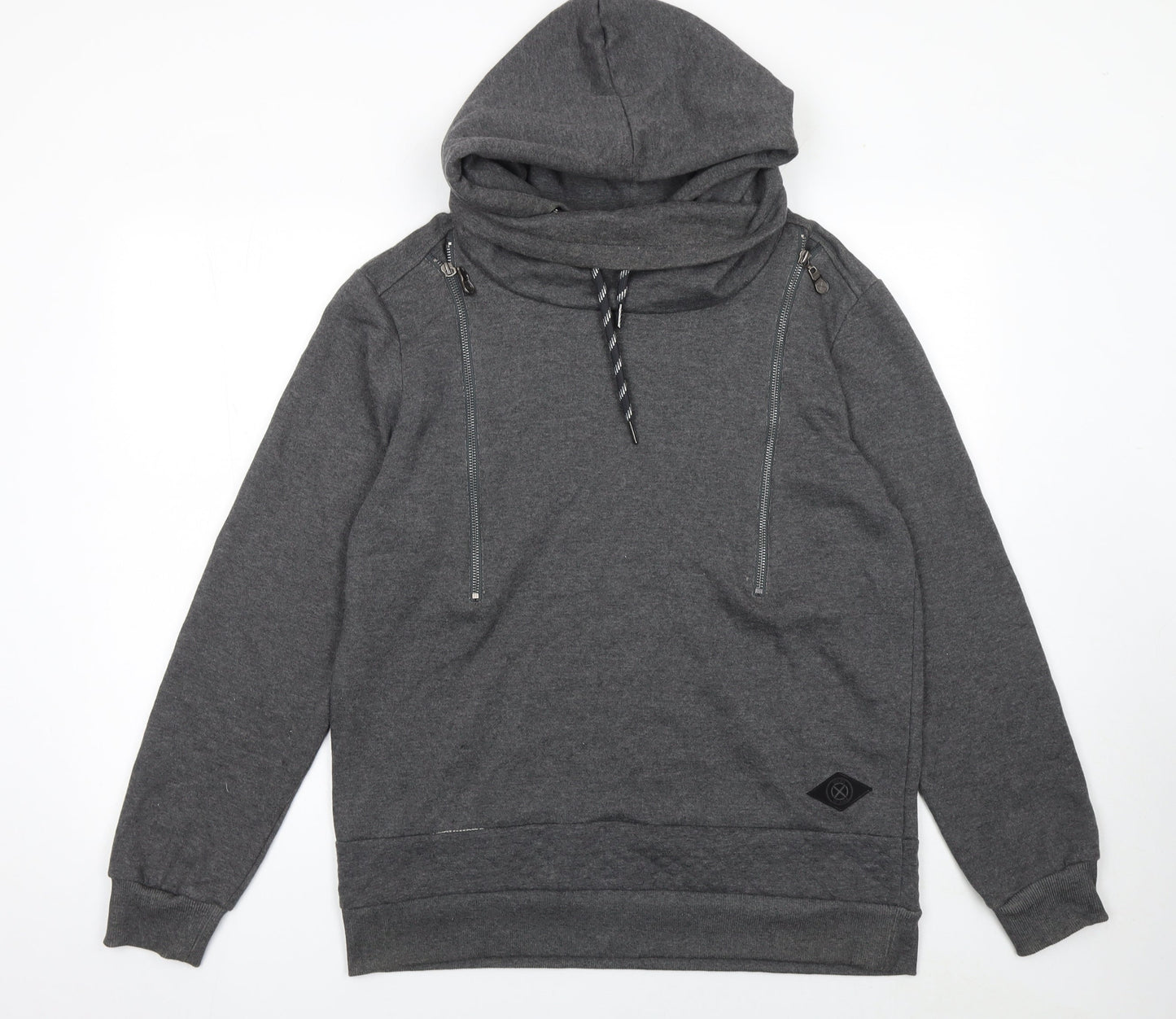 Mens UK Size L Shades of Black Grey Pullover Hoodie