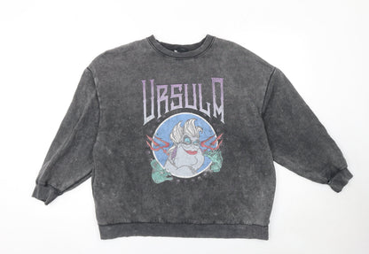 Womens UK Size S Bershka Grey Pullover Sweatshirt