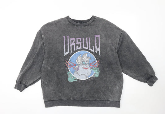 Bershka Women's Grey Ursula Disney Villains Pullover Sweatshirt Size S