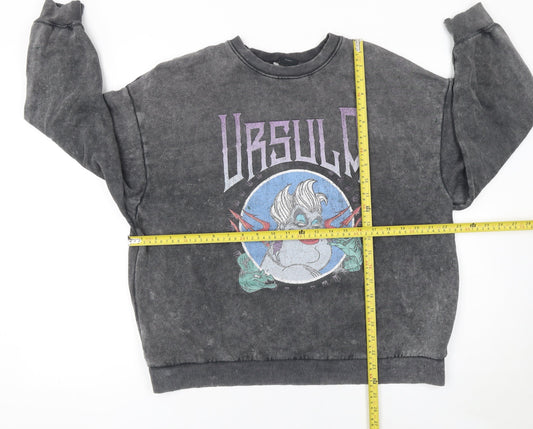 Bershka Women's Grey Ursula Disney Villains Pullover Sweatshirt Size S