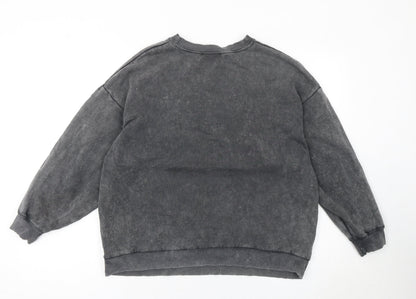 Womens UK Size S Bershka Grey Pullover Sweatshirt