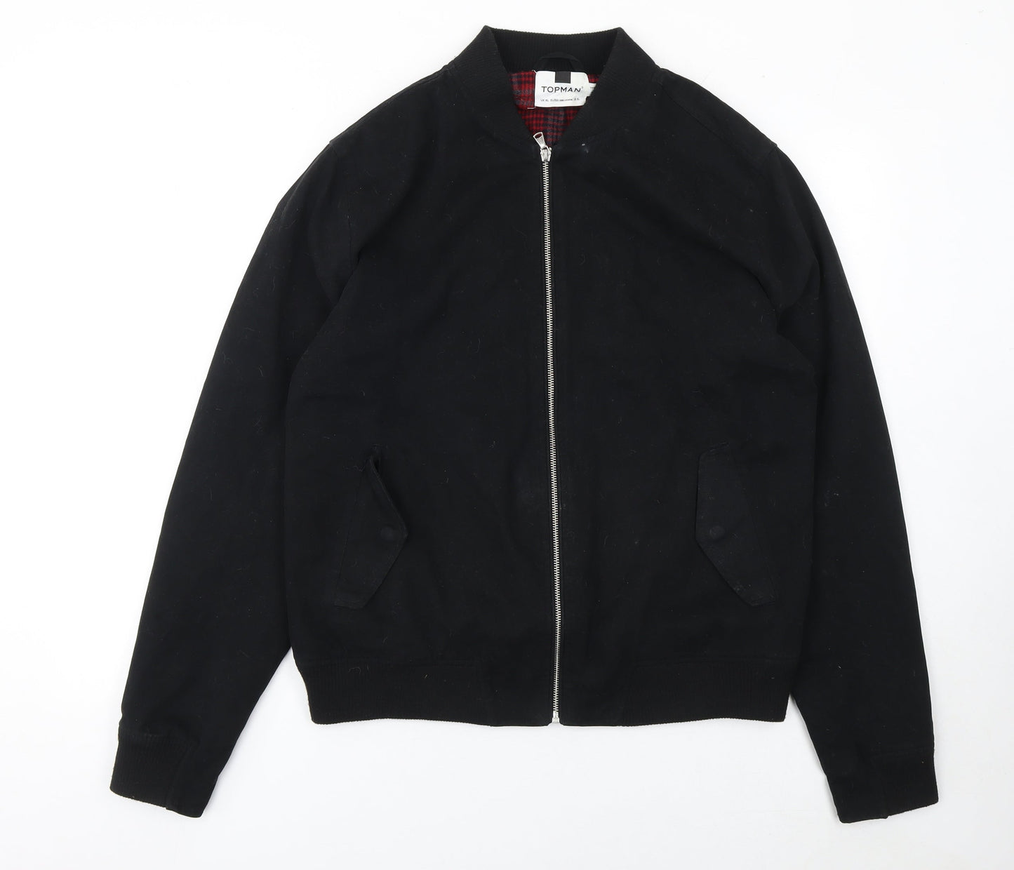 Mens UK Size XL Topman Black Bomber Jacket