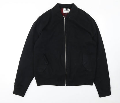 Mens UK Size XL Topman Black Bomber Jacket