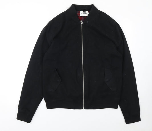 Mens UK Size XL Topman Black Bomber Jacket