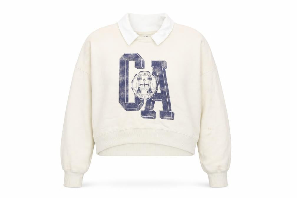 Womens UK Size S Hollister Beige Pullover Sweatshirt