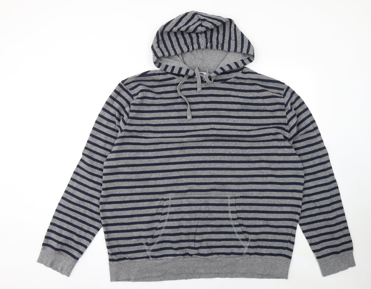 Mens UK Size 2XL The Basics Grey Pullover Hoodie
