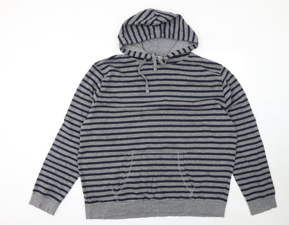 Mens UK Size 2XL The Basics Grey Pullover Hoodie