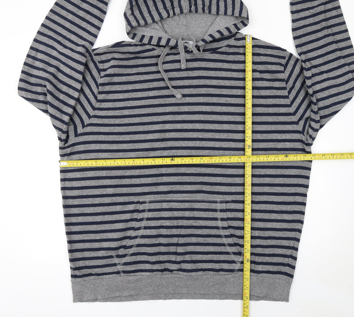 Mens UK Size 2XL The Basics Grey Pullover Hoodie