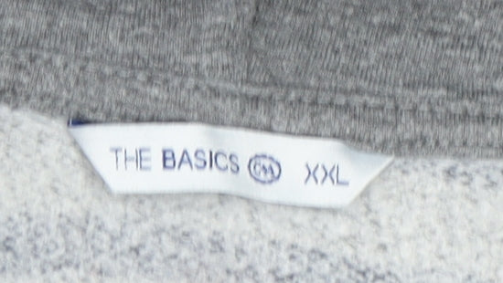 Mens UK Size 2XL The Basics Grey Pullover Hoodie