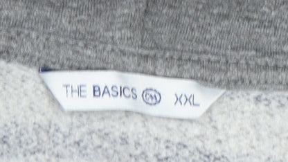 Mens UK Size 2XL The Basics Grey Pullover Hoodie
