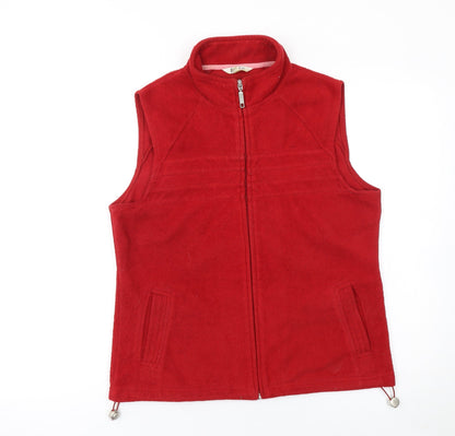 Mackays Women Red Fleece Zip Waistcoat Bodywarmer M