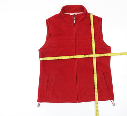 Mackays Women Red Fleece Zip Waistcoat Bodywarmer M