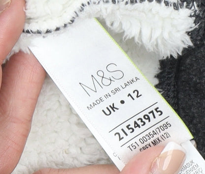 Marks and Spencer Womens Grey Fleece Full Zip Jacket UK 12