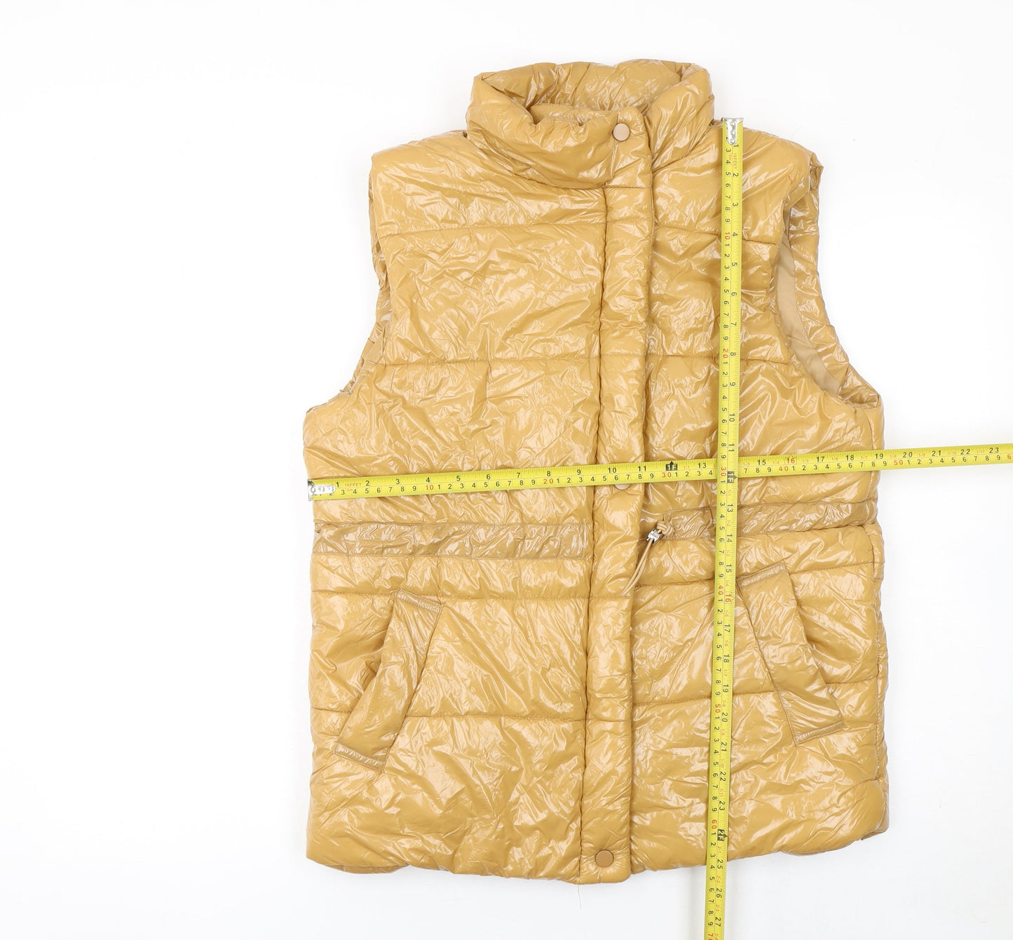 Boohoo Tall Women's Beige Padded Puffer Waistcoat Size 10