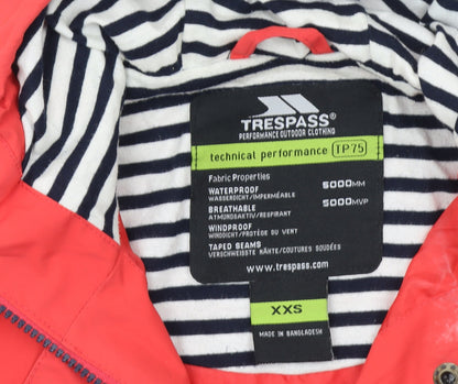 Womens UK Size 2XS Trespass Red Rain Coat