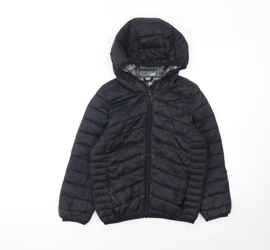 Boys UK Size 7-8 Years Marks and Spencer Black Puffer Jacket