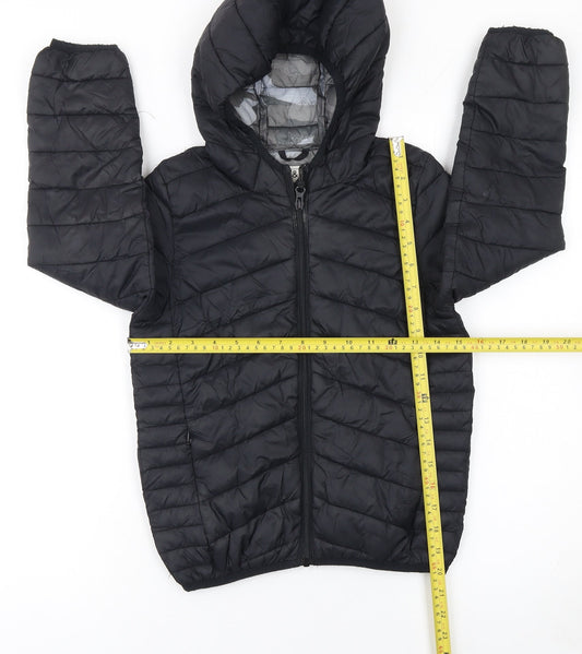 Boys UK Size 7-8 Years Marks and Spencer Black Puffer Jacket