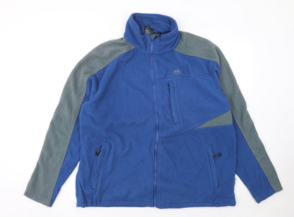 Trespass Men's Blue Fleece Full Zip Activewear Jacket Size L