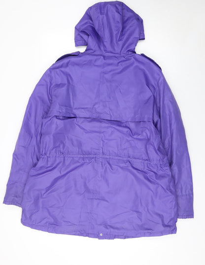 Cotton Traders Womens Purple Hooded Parka Jacket Size 18