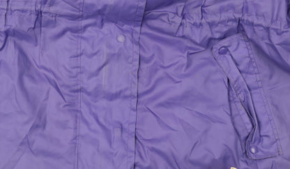 Cotton Traders Womens Purple Hooded Parka Jacket Size 18