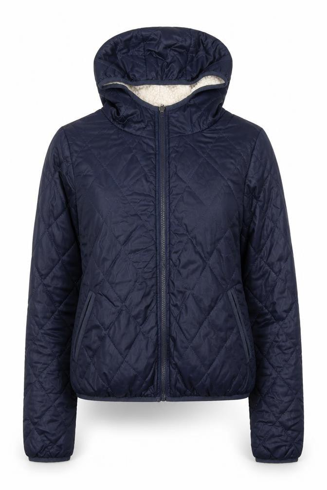 Womens UK Size S Vero Moda Jeans Blue Quilted Coat