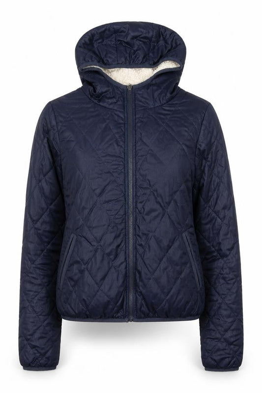 Womens UK Size S Vero Moda Jeans Blue Quilted Coat