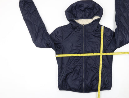 Womens UK Size S Vero Moda Jeans Blue Quilted Coat