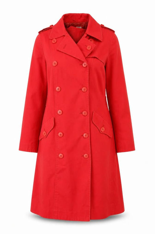 Womens UK Size 6 Hanae Mori Red Trench Coat