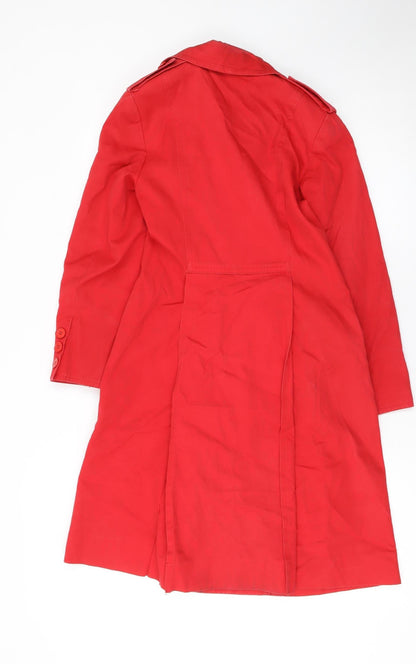 Womens UK Size 6 Hanae Mori Red Trench Coat