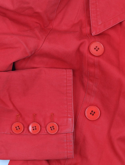 Womens UK Size 6 Hanae Mori Red Trench Coat