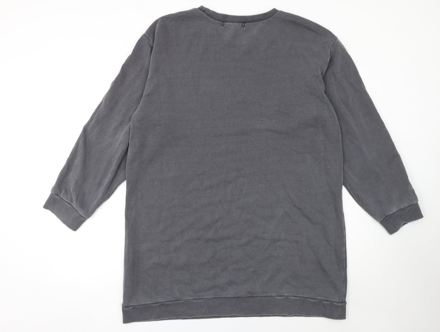 Forever 21 Women Grey Cotton Los Angeles Graphic T-Shirt Dress Size 20