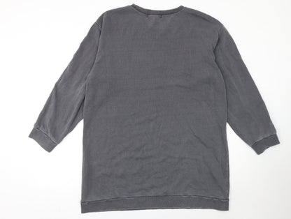 Forever 21 Women Grey Cotton Los Angeles Graphic T-Shirt Dress Size 20