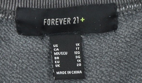 Forever 21 Women Grey Cotton Los Angeles Graphic T-Shirt Dress Size 20