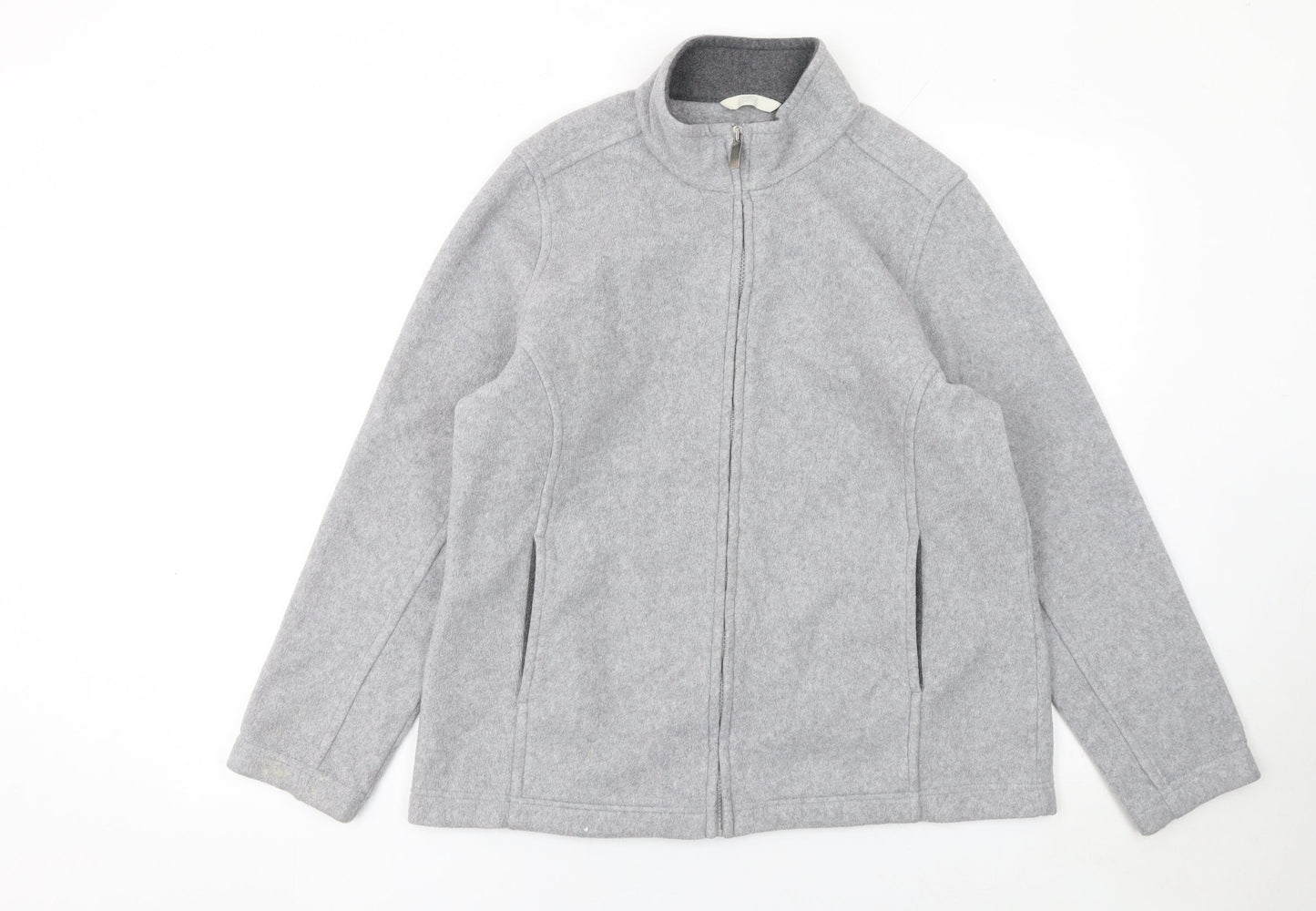 Marks and Spencer Womens Grey Fleece Full Zip Activewear Jacket Size 14