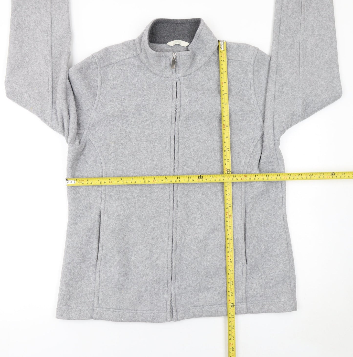 Marks and Spencer Womens Grey Fleece Full Zip Activewear Jacket Size 14