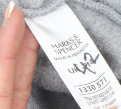 Marks and Spencer Womens Grey Fleece Full Zip Activewear Jacket Size 14