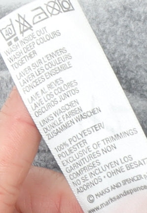 Marks and Spencer Womens Grey Fleece Full Zip Activewear Jacket Size 14